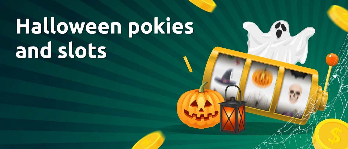 Halloween themed slots, ghost, jack-o-lantern, dollar coins