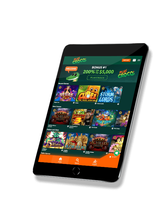 playcroco tablet casino lobby