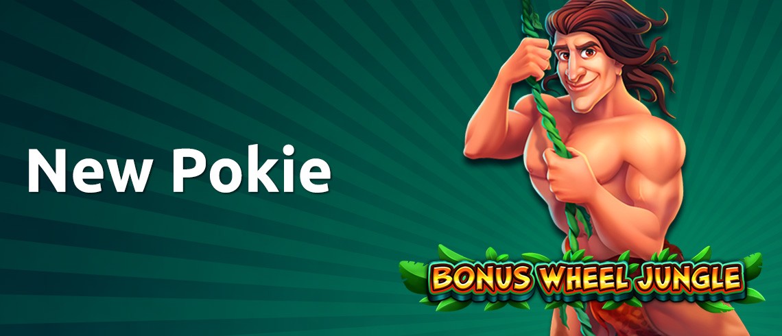 New Pokie involving Jungle Jack looking character swinging on a vine in a jungle