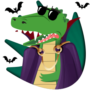 Croco , bats, vampire teeth, cape